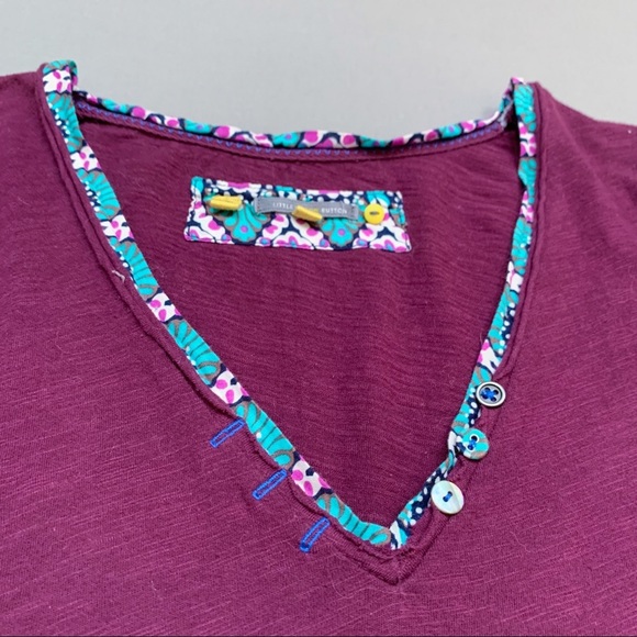 Anthropologie crochet cuff purple knit long sleeved shirt, M. - Picture 2 of 9